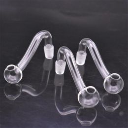 Curved Bent Glass Oil burner pipe Bucket oil Nails 10mm 14mm 18mm male joint for smoke water bongs smoking pipes