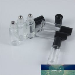 Dhl free 100pcs/lot 5ml 1/3oz THICK ROLL ON GLASS BOTTLE Fragrances ESSENTIAL OIL Perfume bottle clear Roller ball