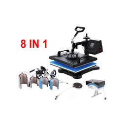 Digital Sublimation Machines 30*30 Heat Press 8 In 1 Heat Transfer Diy Clamshell Sublimatio Machine