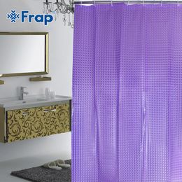 Frap new 180*180cm Plastic PEVA 3d Waterproof Shower Curtain purple Bathroom Curtain Luxury Bath Curtain With hooks F8701 F8751 201127