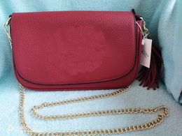 Women Shoulder bags Pu leather Fashion bag Gold chain Cross body Female handbag Lady Top Quality L7741# HONG SE