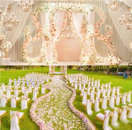 25*100cm Flower rows Wedding Road Lead s Long Table Centrepieces Arch door silk rose wedding party backdrops decor