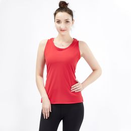 Free shipping Women Racerback Yoga Tank Tops Sleeveless Fitness Yoga Shirts Quick Dry Athletic Running Sports Vest Workout T Shirt