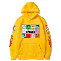 Anime Hunter X Hunter Hoodies Yellow Black Hoodies Killua Long Sleeves Hoodies Sweatshirts Women Streetwear Hooded For Men CS370 C1116