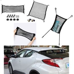 For Toyota IZOA Car Vehicle Black Rear Trunk Cargo Baggage Organizer Storage Nylon Plain Vertical Seat Net