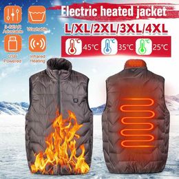 Men USB Charging Warm Clothing For Sports Winter Heated Jacket Suit Electric Vest Smart Heating Vest Warm Clothing Jacket 201126