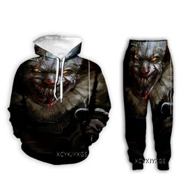 New Men/Womens Stephen King's IT - Pennywise Funny 3D Print Fashion Tracksuits Hip Hop Sweatshirt and Pants 2 Pcs Set Hoodies Z12