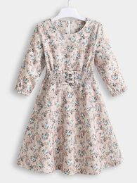 Toddler Girls Allover Floral Shirred Waist Dress SHE