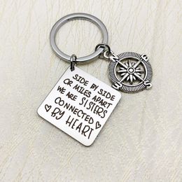 Keychains Oeinin Creativity Keychain For Men/Women Simple S Keyring Side By Or Miles Apart We Are Sisters Alloy Brelok1