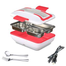 Lunch Box Portable Electric Heating Lunch Warmer Box with Removable Stainless Steel Container Food Heater and a Car Charger Y200429