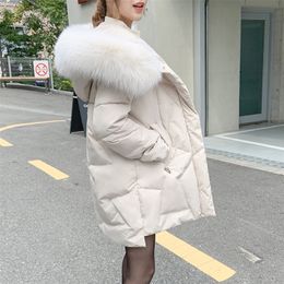 Cotton-padded Clothes Korean-style Loose Fashion Medium-length Down Quilted Cotton Cloth Cotton-padded Jacket Winter Coat 201217