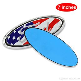 2PCS 7 Oval Front Rear Grille Badge Emblem Nameplate Decorator Sticker for Ford F150 F250 2006-2014199e