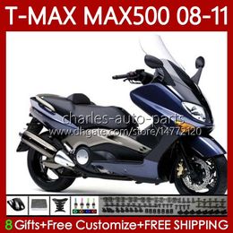 Motorcycle Body For YAMAHA T-MAX500 TMAX-500 MAX-500 T 08-11 Dark blue Bodywork 107No.19 TMAX MAX 500 TMAX500 MAX500 08 09 10 11 XP500 2008 2009 2010 2011 Fairings