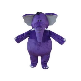 2019 factory hot new Purple Elephant Mascot Costumes Cartoon Character Adult Sz