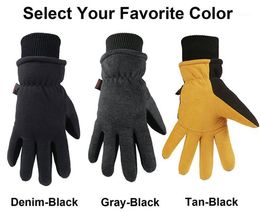 Ski Gloves NIGDESI Double-layer Warm And Cold-proof Winter Wear-resistant Cold Anti-freeze Gloves.1
