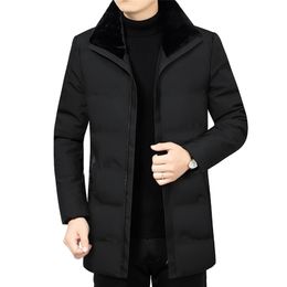 Mens Parka inverno caldo giacca cappotti uomo moda casual uomo giacche invernali e cappotti in pile parka collare vestiti staccabili LJ201215