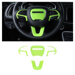ABS Car Steering Wheel Cover Dcoration Accessories Green for Dodge Challenger /Charger 2015 UP Interior Accessories