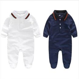 2021 New Arrivals Baby Boys Girls Rompers Toddler Cotton Jumpsuits Spring Autumn Infant Turn-down Collar Onesies Kids Clothes