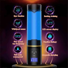 NXY Sex Men Masturbators Water Bath Penis Enlargement Vacuum Pump Electric Male Masturbator Cup Delay Training with Spa Machine for Man Toys1216