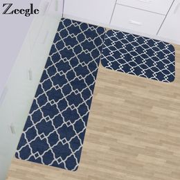 Zeegle Long Kitchen Rug Anti-slip Bathroom Floor Mat Water Absorption Kitchen Carpet Balcony Table Chair Mat Rug Bedroom Carpet Y200407