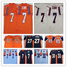 Mężczyźni College Retro koszulki do futbolu amerykańskiego John Elway Steve Atwater Terrell Davis Shannon Sharpe Karl Mecklenburg Dennis Smith Jackson Zimmerman Champ Bailey