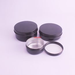 50 x Black 50g 60g Aluminum Cream Jar Tea Leaf Pot Nail Art Makeup Lipgloss Skin Care Lotion Empty Cosmetic Metal Tins Containerpls order