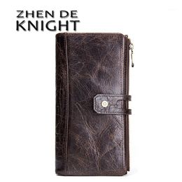 Wallets Genuine Leather Men Wallet Male Coin Purse Hasp Clutch Money Bag Handy Card Holder Long For1