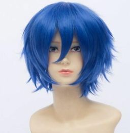 Fashionable Fluffy Straight Short Alice Hair Universal Blue Cosplay Wig