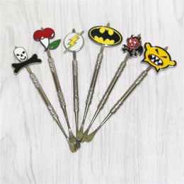 100pcs Wax Carving Dabber Tools Character Stainless Steel Dab Tool for Bongs Dab Rigs glass nectar straw collector kit DHL