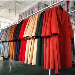 Epope new sided handmade lapel lacing cinto cor sólido cor lã casaco feminino casaco de outono e inverno mulheres 201216