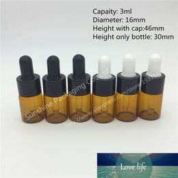 50 x 3ML Small Amber Glass Dropper Bottle 3cc Mini Glass Vial With Pipette Dropper