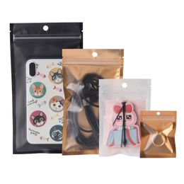 Frosted Clear Plastic Bags Self seal Package Bag Self Seal Black White Gold Packaging Pouches Mylar Packing Bag LX3295