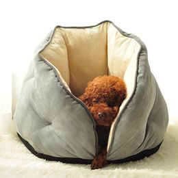 Warm Dog Bed Cat Nest Pet Sofas Dog House Encircled Kennel Soft Cotton Fleece Blanket for Dog Cat Puppy Four Seasons Using LJ201203