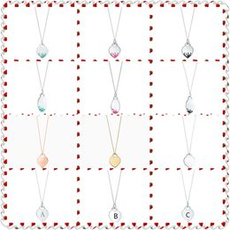 Original 100% S925 Sterling Silver Spray Heart&Egg-Shape Pendant Necklace Women High-End Jewelry WesternStyle Q0531