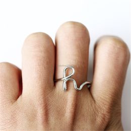 26 A-Z English Initial Ring Silver Gold English Letter Rings for Women Fashion Jewellery gift Will and Sandy