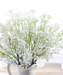 Elegant White Gypsophila Baby's Breath Artificial Fake Silk Flowers Bridal Bridesmaid Holding Bouquet Plant for Home Dec