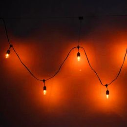 Neuestes Design S14 24 Stück Glühbirnen für den Außenbereich, Hof-Lichterkette mit schwarzem Lampendraht, hochwertige Materialien, LED-Ketten