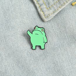 funny enamel pins NZ - Funny Frog Cute Enamel Pins Green Popular Fashion Brooches For Kids Gifts Lapel Pins Clothes Bags