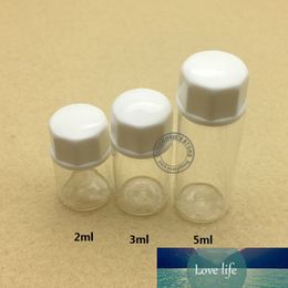(100pieces/lot) 2ml 3ml 5ml Clear Glass Bottle with Stopper Mini Glass Vials Bottle with Screw Cap Glass Liquid Bottle