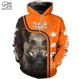 Men Unisex Boar hunting print 3d hoodies Bow Hunter Sweatshirts zipper jacket tracksuit women Pullover harajuku streetwear Coat C1116