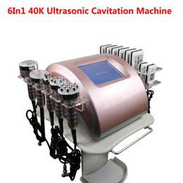 6In1 ultrasonic cavitation fat slimming machine lipo laser weight loss radio frequency skin tightening beauty equipment 5 heads