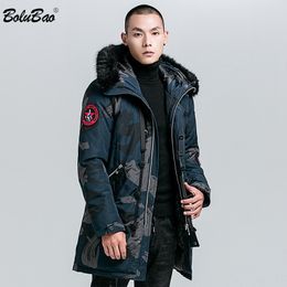 BOLUBAO Brand Men Winter Camouflage Jacket Coats Male Casual Thicken Parka Men's Fashion Long Section Warm Parkas 201111