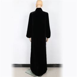 Nerazzurri Floor length faux fur coat women black extra long plus size warm outerwear winter furry fake fur overcoat 5xl 6xl 7xl 201209