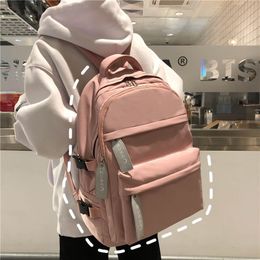 Teen School Bags for Girls Backpack Women Pink Teenage Student Bookbags Big Capacity Nylon Waterproof Junior High Bag School New LJ201029