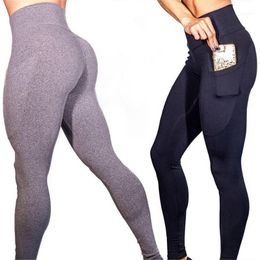 Running Pants High Wasited Women Skinny Hip Pocket Fitness Leggings Sexy Push Up Gymming Legging Patchwork Bodybuilding Trousers