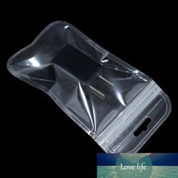 Clear Plastic Package Bag Sundries Electronics Accessories Storage Pouch Hang Hole Kraft Paper Zipper Pack Bags 7x11cm