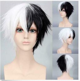 Black and white bear black white Cosplay wiganime party quality wig hair