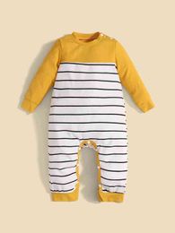 Baby 1pc Striped Panel Jumpsuit SHE