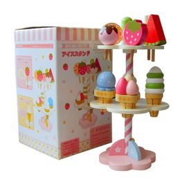 Baby Toys Simulation Magnetic Ice Cream Wooden Toys Pretend Play Kitchen Food Baby Infant Toys Food Birthday Christmas Gift Rat LJ201009