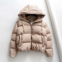 Winter Style Hood warm cotton-padded Women's casual down Jacket 201214